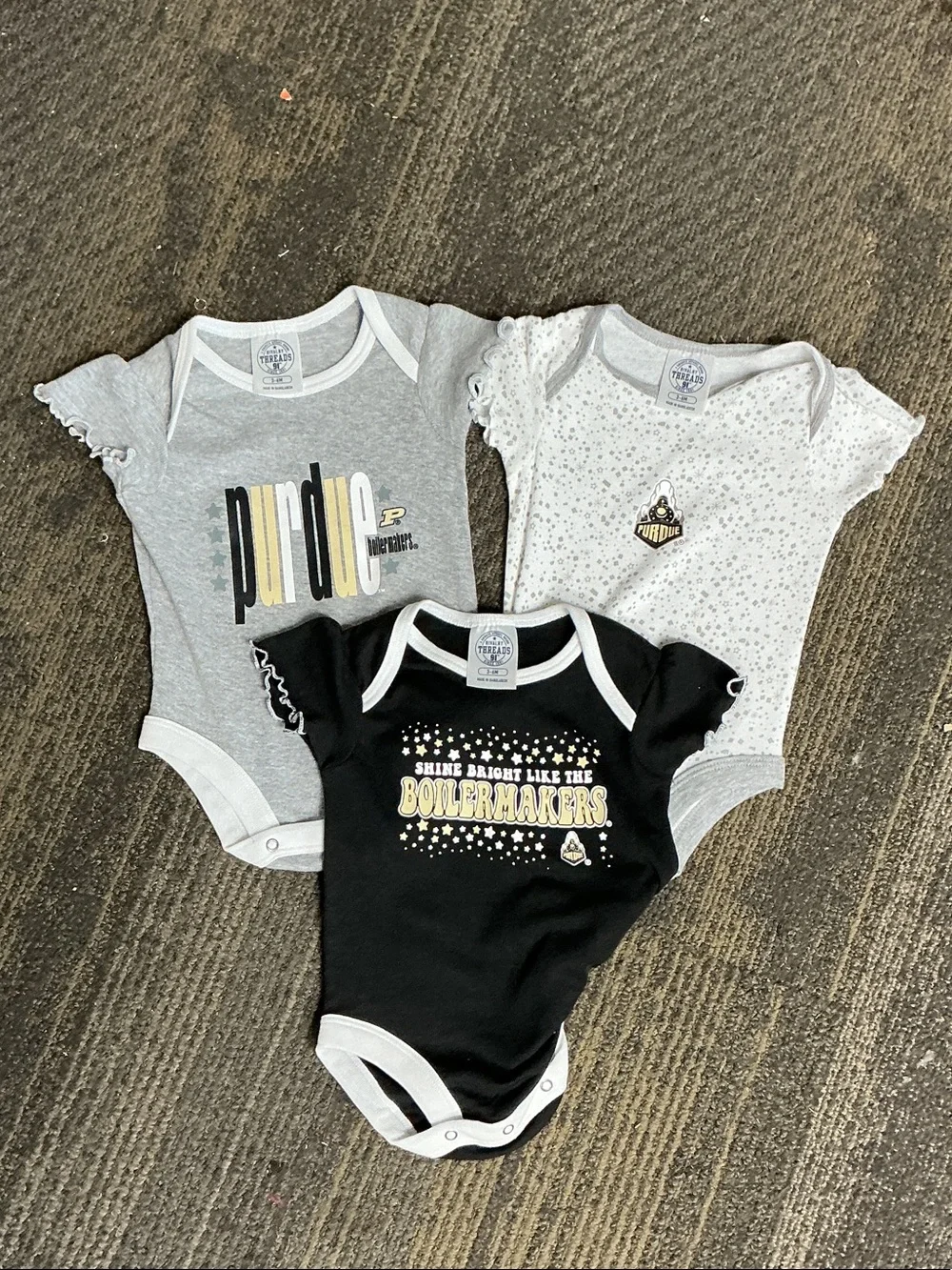 NWOT Purdue Boilermakers Infant One-Piece Bodysuit Set -